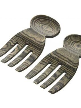 Island Bamboo Pakkawood Pakka Wood Salad Hands Bear Claws Servers